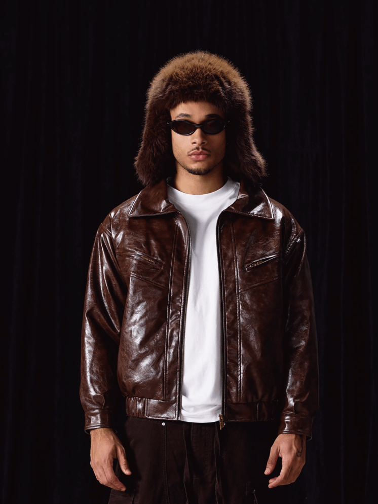 Labt Oil Waxed PU Leather Jacket