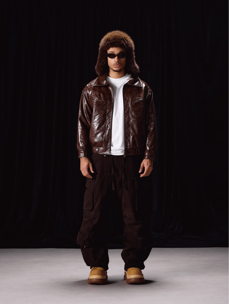 Labt Oil Waxed PU Leather Jacket