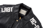 Labt Elephant Grain PU Leather Embroidered Patch Jacket