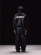 Labt Elephant Grain PU Leather Embroidered Patch Jacket