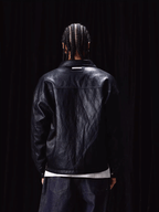 Labt Light Textured PU Leather Down Jacket