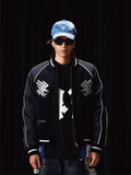 Labt Eagle Embroidered Velvet Feel Souvenir Jacket