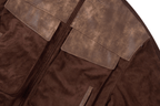Labt PU Leather Suede Patchwork Pocket Jacket