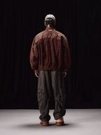 Labt PU Leather Suede Patchwork Pocket Jacket