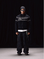 Labt Striped Jacquard Knit Zip Up Jacket