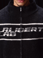 Labt Striped Jacquard Knit Zip Up Jacket