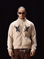 Labt Eagle Embroidered Sherpa Zip Up Jacket