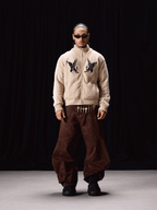 Labt Eagle Embroidered Sherpa Zip Up Jacket