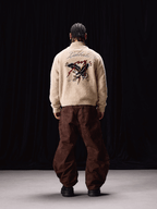 Labt Eagle Embroidered Sherpa Zip Up Jacket