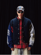 Labt Colorblock Patchwork Bomber Jacket