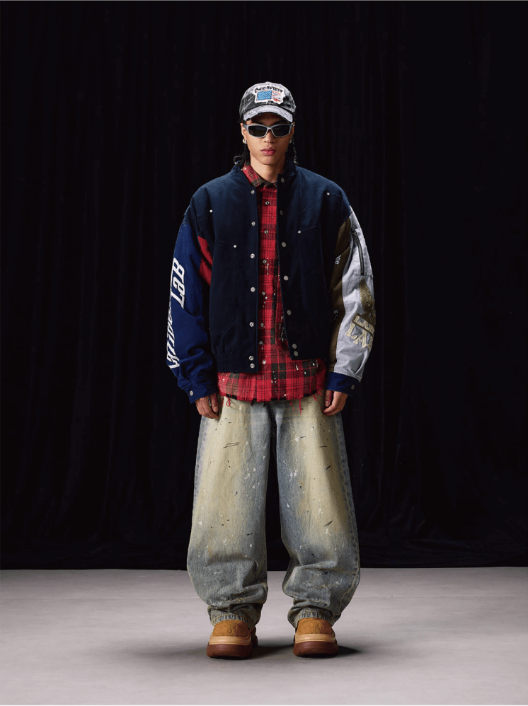 Labt Colorblock Patchwork Bomber Jacket