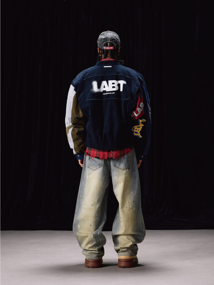 Labt Colorblock Patchwork Bomber Jacket