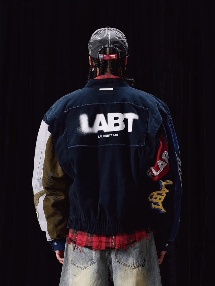 Labt Colorblock Patchwork Bomber Jacket