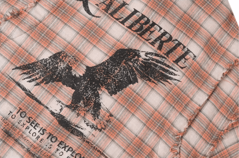 Labt Frayed Plaid Flannel Long Sleeve Shirt