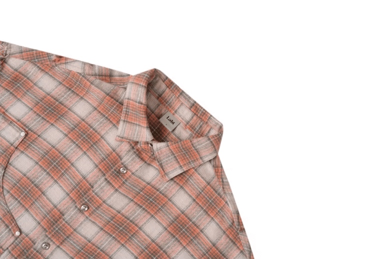 Labt Frayed Plaid Flannel Long Sleeve Shirt