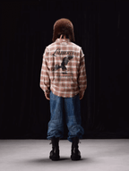 Labt Frayed Plaid Flannel Long Sleeve Shirt