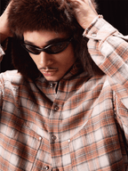Labt Frayed Plaid Flannel Long Sleeve Shirt