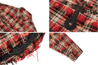 Labt Western Plaid Frayed Flannel Long Sleeve Shirt