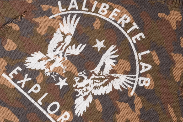 Labt Camouflage Distressed Knit Sweater