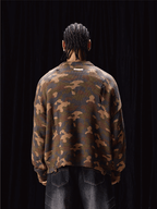 Labt Camouflage Distressed Knit Sweater
