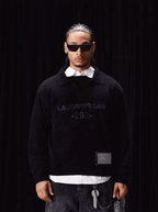 Labt Patch Embroidery Polo Knit Sweater