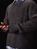 Labt Blue Stitch Work Knit Sweater