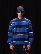 Labt Striped Distressed Knit Sweater