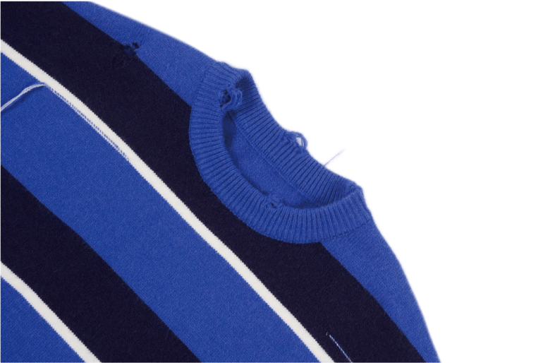Labt Striped Distressed Knit Sweater