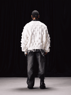 Labt Wave Distressed Knit Cardigan