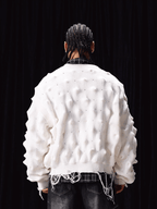 Labt Wave Distressed Knit Cardigan