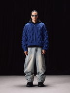 Labt Wave Distressed Knit Cardigan