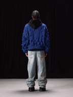 Labt Wave Distressed Knit Cardigan