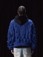 Labt Wave Distressed Knit Cardigan