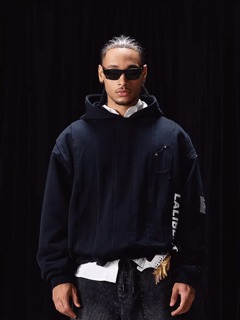 Labt Striped Patchwork Hoodie
