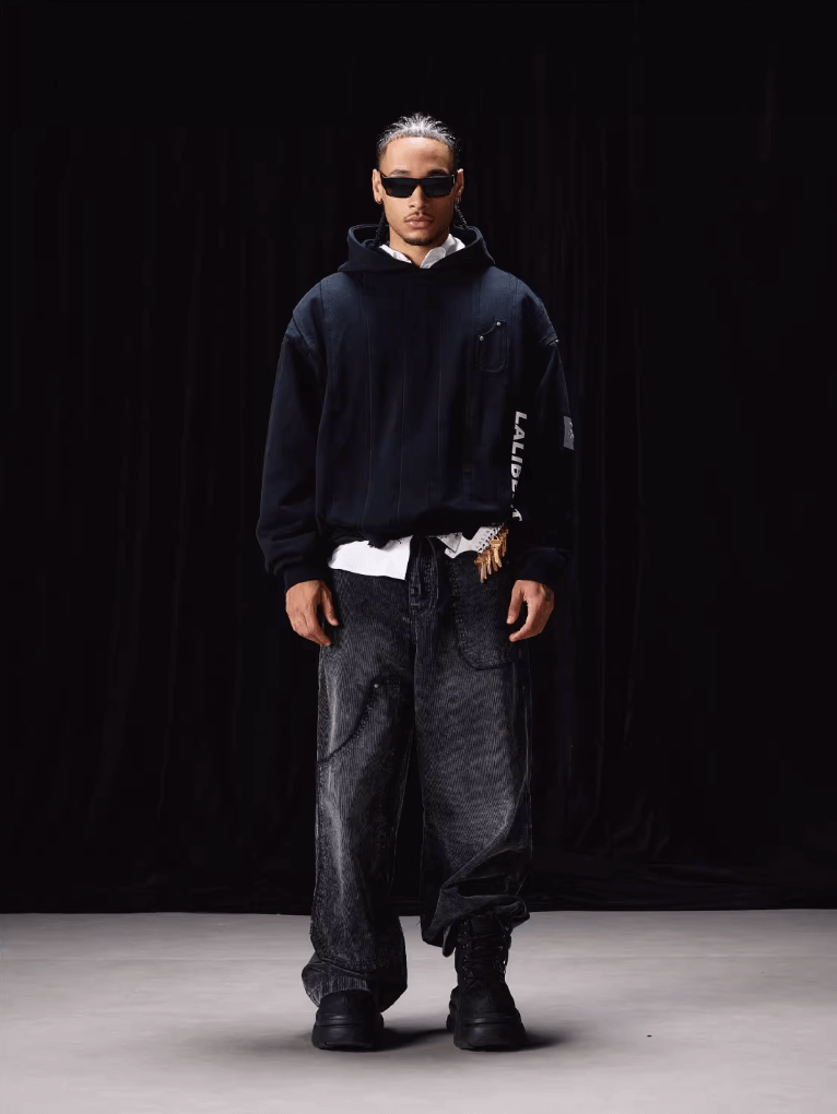 Labt Striped Patchwork Hoodie