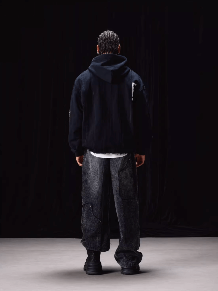 Labt Striped Patchwork Hoodie
