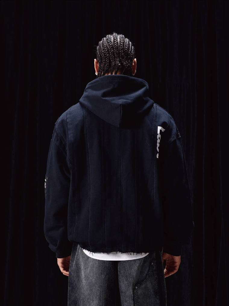 Labt Striped Patchwork Hoodie