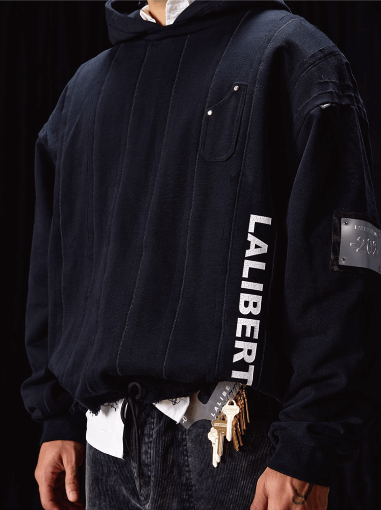 Labt Striped Patchwork Hoodie