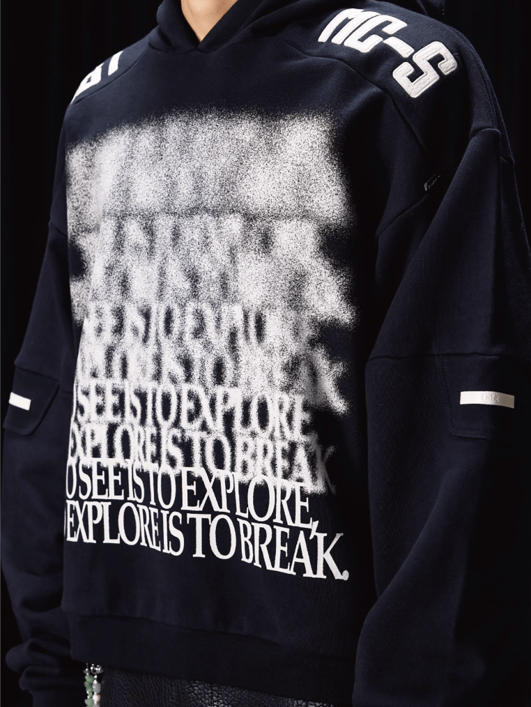 Labt Blur Structure Print Hoodie