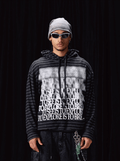 Labt Blur Print Striped Hoodie