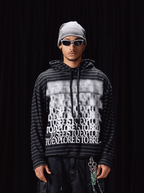 Labt Blur Print Striped Hoodie