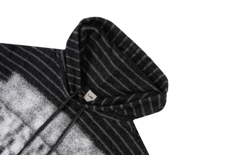 Labt Blur Print Striped Hoodie