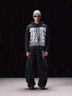 Labt Blur Print Striped Hoodie