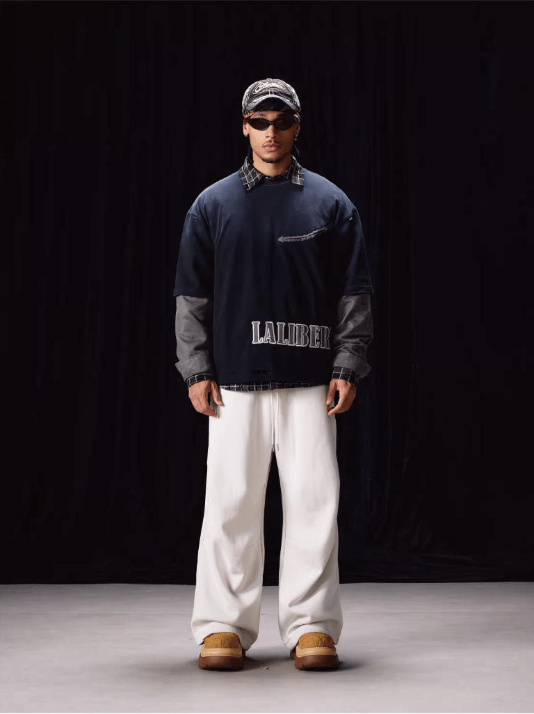Labt Distressed Layered Long Sleeve Tee