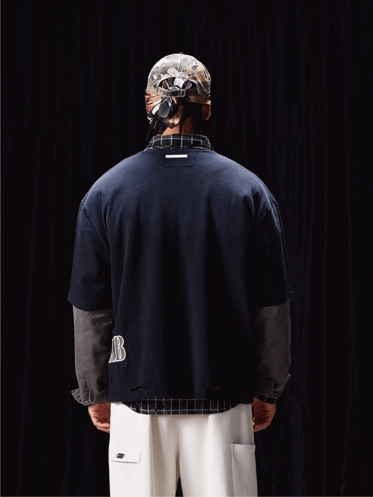 Labt Distressed Layered Long Sleeve Tee