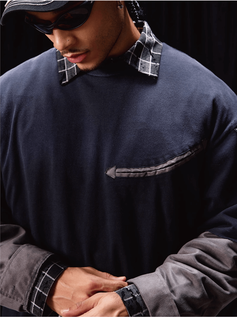 Labt Distressed Layered Long Sleeve Tee