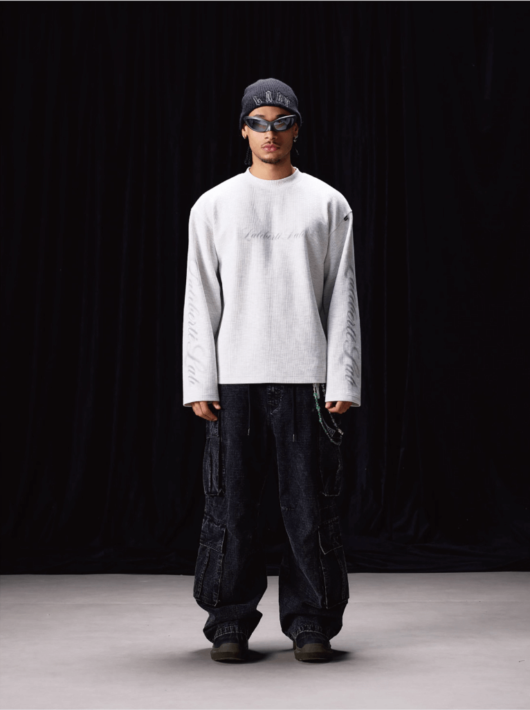 Labt Waffle Print Long Sleeve Tee