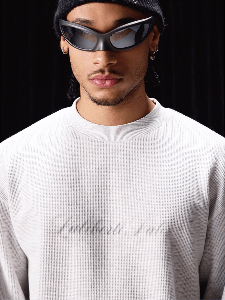 Labt Waffle Print Long Sleeve Tee