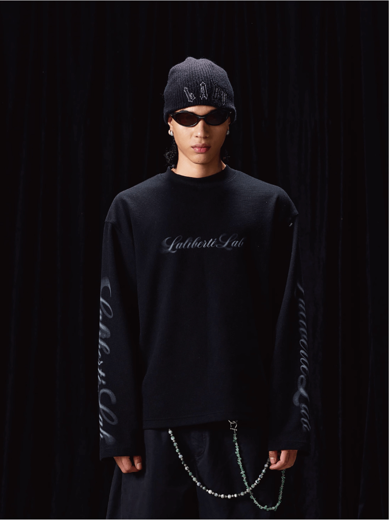 Labt Waffle Print Long Sleeve Tee