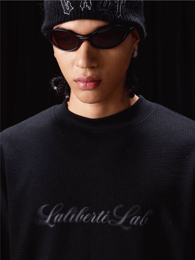 Labt Waffle Print Long Sleeve Tee